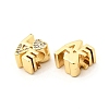 Brass Micro Pave Clear Cubic Zirconia European Beads X-KK-P344-03G-2