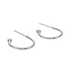304 Stainless Steel C-shaped Hoop Circle Ball Stud Earrings STAS-K204-04P-2