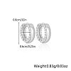 S925 Sterling Silver Micro Pave Clear Cubic Zirconia Hoop Earrings VX5452-2-1