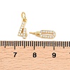Brass Micro Pave Clear Cubic Zirconia Pendants KK-I478-01G-3
