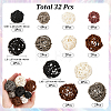 32Pcs 12 Styles Wicker Rattan Balls AJEW-SC0004-30-2