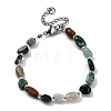 Natural Indian Agate Beaded Bracelets for Women G-P563-07P-20-4