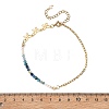 Natural Kyanite & Pearl Round Beaded Butterfly Anklets AJEW-AN00795-01-4