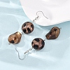 Leopard Print Acrylic with 304 Stainless Steel Dangle Earrings EJEW-Z171-01P-3