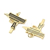 Brass Micro Pave Cubic Zirconia Pendants KK-H279-06G-01-2