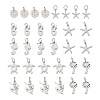 32pcs 8 Style Rack Plating Alloy Pendants FIND-EL0001-04-2