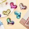 Glitter Sequins Fabric Heart Padded Patches DIY-PH0021-01-5