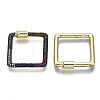 Brass Micro Pave Cubic Zirconia Screw Carabiner Lock Charms ZIRC-N039-012B-NF-2