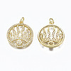 Brass Micro Pave Clear Cubic Zirconia Pendants ZIRC-N039-126-NF-2