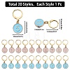 Flat Round with Number Alloy Enamel Pendant Stitch Markers HJEW-SC00010-2