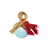 Ocean 304 Stainless Steel Enamel Pendants STAS-OY012-11G-1