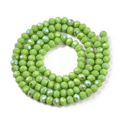 Electroplate Opaque Solid Color Glass Beads Strands EGLA-A044-P3mm-L30-1