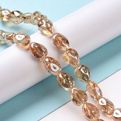 Transparent Electroplate Glass Beads Strands GLAA-C025-02I-1