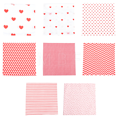 Valentine's Day Pattern Cotton Fabric DIY-WH0181-76-1