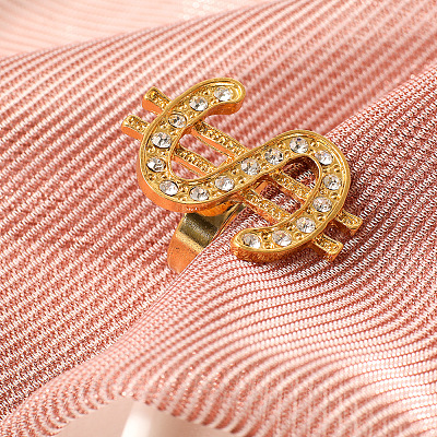 Adjustable Alloy Crystal Rhinestone Cuff Rings FS-WGDDBB9-01-1