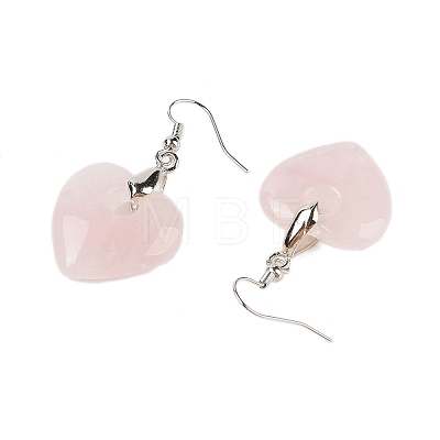 Natutal Rose Quartz  Dangle Earrings EJEW-F343-D05-1