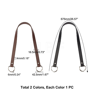 2Pcs 2 Colors Imitation Leather Bag Handles FIND-WR0002-68P-1