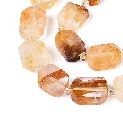 Natural Yellow Hematoid Quartz/Golden Healer Quartz Beads Strands G-C098-A29-01-1