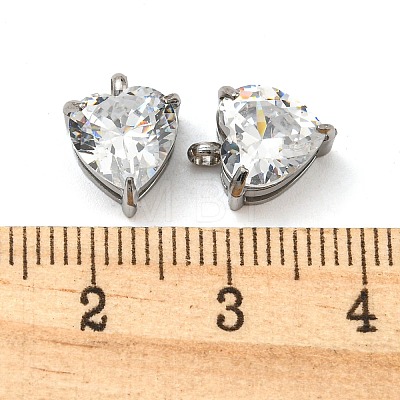 304 Stainless Steel Charms Micro Pave Cubic Zirconia STAS-L022-089P-1