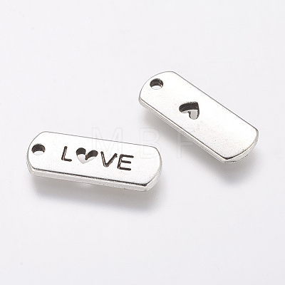 Tibetan Style Alloy Rectangle with Word Love Pendants LS-TIBEP-Q043-069-RS-1