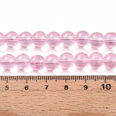 Baking Paint Transparent Glass Beads Strands DGLA-N006-8mm-01-1