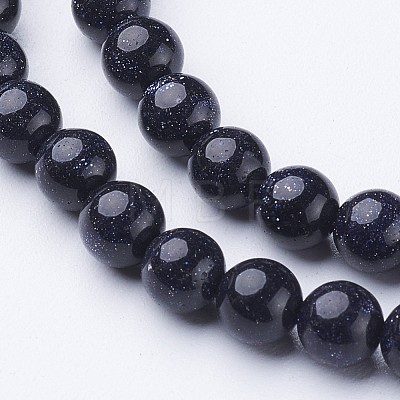 Synthetic Blue Goldstone Beads Strands GSR6mmC053-1
