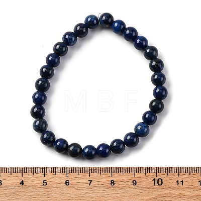 Natural Lapis Lazuli Beaded Stretch Bracelets X-BJEW-F202-04-1