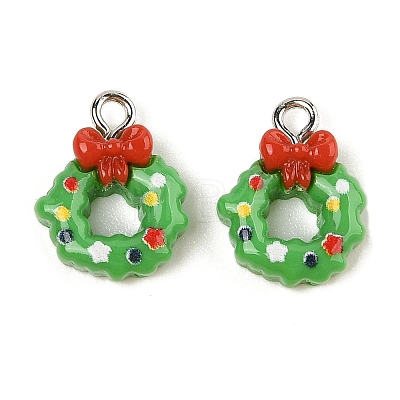 Christmas Theme Opaque Resin Pendants RESI-S08-02O-1