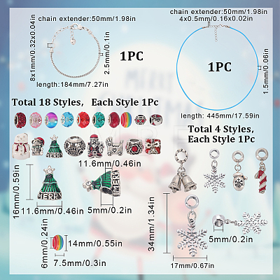 Christmas Theme DIY European Bracelet Necklaces Making Kit DIY-WH0308-346-1