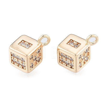 Brass Micro Pave Clear Cubic Zirconia Charms KK-N216-576LG-1