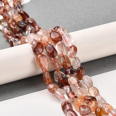 Natural Hematoid Quartz/Ferruginous Quartz Beads Strands G-B047-01A-01-1