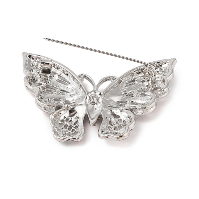 Butterfly Zinc Alloy Rhinestone Brooches for Backpack Clothes JEWB-S027-04C-1