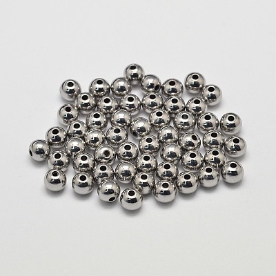 Rack Plating and PVD Vacuum Plating Brass Round Spacer Beads KK-I601-6mm-P-RS-1