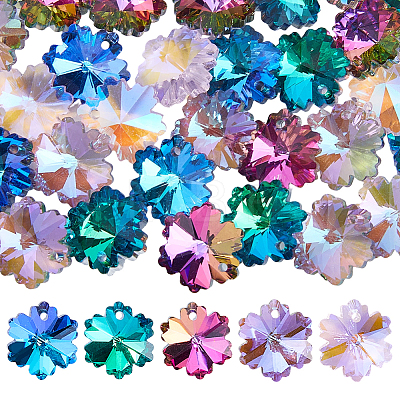 60Pcs Electroplated Glass Charms EGLA-HS0001-11-1