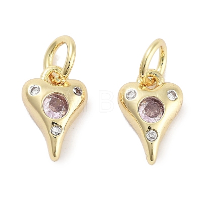 Brass Micro Pave Cubic Zirconia Charms KK-C051-06G-03-1