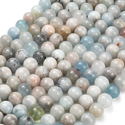 Natural Aquamarine Beads Strands G-F591-29A-12mm-02-1