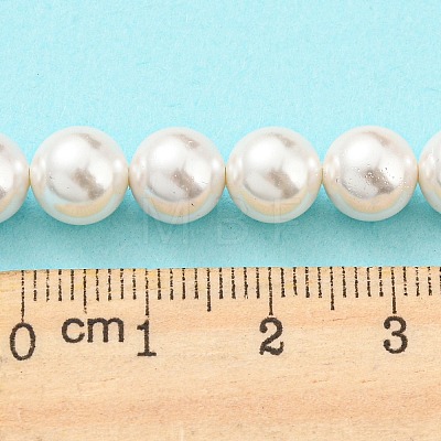 Electroplated Shell Pearl Beads Strands SHEL-F008-03B-01-1