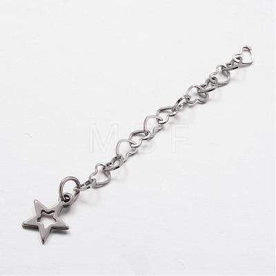 304 Stainless Steel Heart Link Chain Extender FIND-JF00074-1