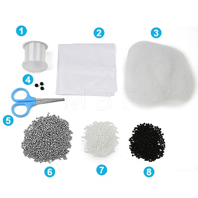 3D Raccoon DIY Animal Beading Embroidery Kit AC-CBA6750-05-1