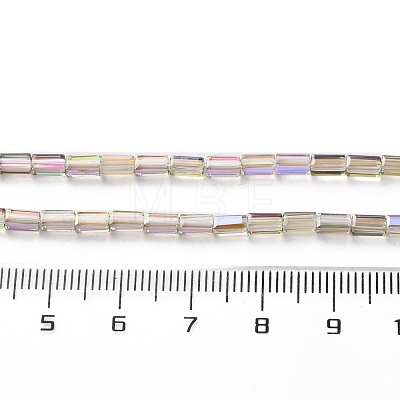 Electroplate Transparent  Glass Beads Strands EGLA-H106-01A-HR01-1