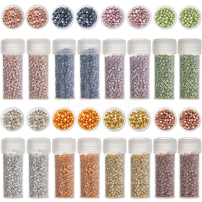 SUNNYCLUE 80G 8 Style Cylinder Seed Beads SEED-SC0001-27-1