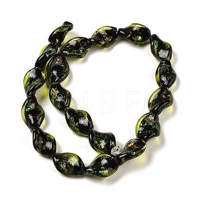 Handmade Dichroic Foil Glass Beads Strands DICH-U001-08B-1