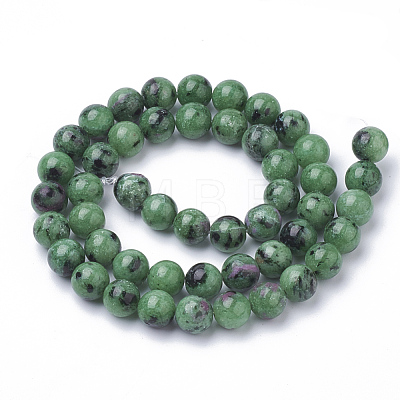 Natural Ruby in Zoisite Beads Strands X-G-Q961-16-8mm-1