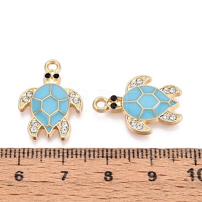 Alloy Rhinestone and Enamel Pendants PALLOY-T092-40G-04-1