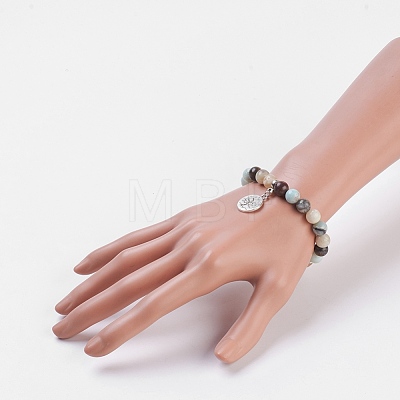 Natural Gemstone Stretch Bracelets BJEW-JB03771-1