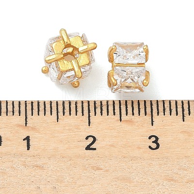 Brass Pave Cubic Zirconia Beads KK-H532-21C-G-1