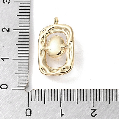 Brass Pendants with Oval Freshwater Pearl KK-G491-21G-1