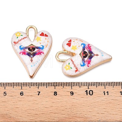 Printed Rack Plating Alloy Enamel Pendants ENAM-T020-01E-1