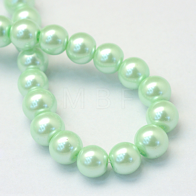 Baking Paint Pearlized Glass Pearl Round Bead Strands HY-Q003-12mm-04-1