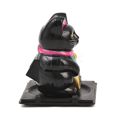 ABS Plastic Solar Powered Maneki-neko Figurines DJEW-B017-01B-04-1